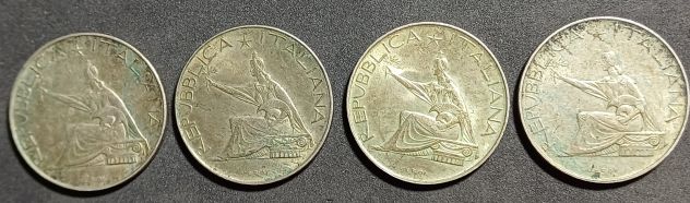 500 Lire Argento Centenario Unita' D'Italia 1861-1961, N. 4 MONETE. - Foto 4