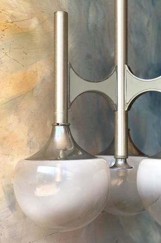 Lampadario da soffitto in vetro opalescente a sfera - Foto 4