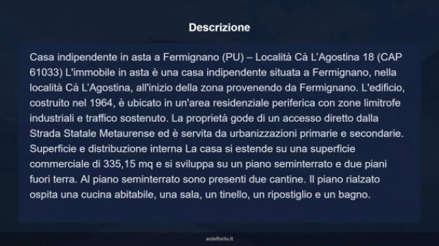 Immobile in asta di 335 m² con più di 5 locali e box auto doppio in vendita a Fermignano - Foto 12