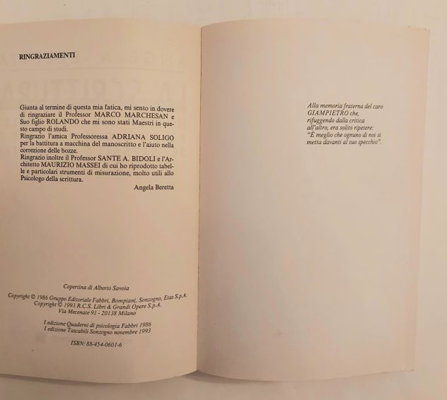 La scrittura. Il test più "naturale" Angela Beretta 1°Ed.Sonzogno, novembre 1993 - Foto 4