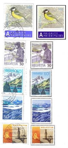 A154 - RARA VARITA' DI FRANCOBOLLI SVIZZERA