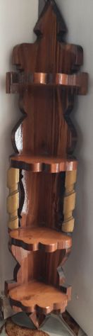 MENSOLA ANGOLARE VINTAGE IN LEGNO MASSELLO