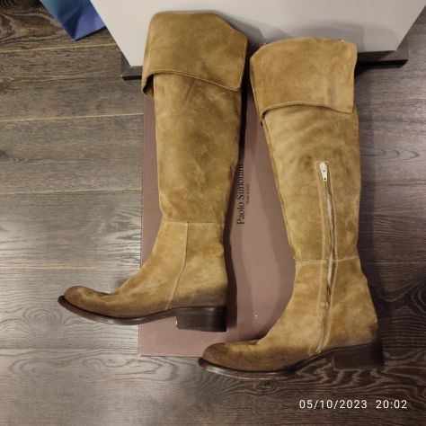 Stivali in nabuk beige - Foto 3