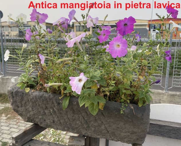 Antica mangiatoia in pietra lavica – Fioriera, lavabo e arredo per giardino