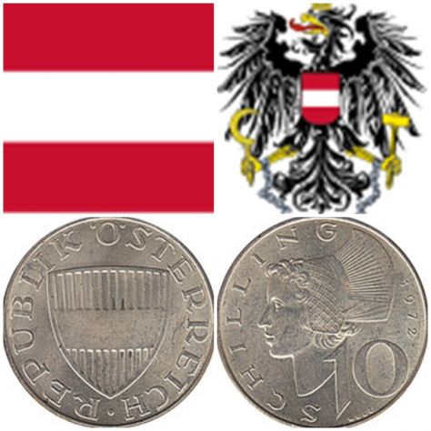 10 SCHILLING Austria 1957 argento.