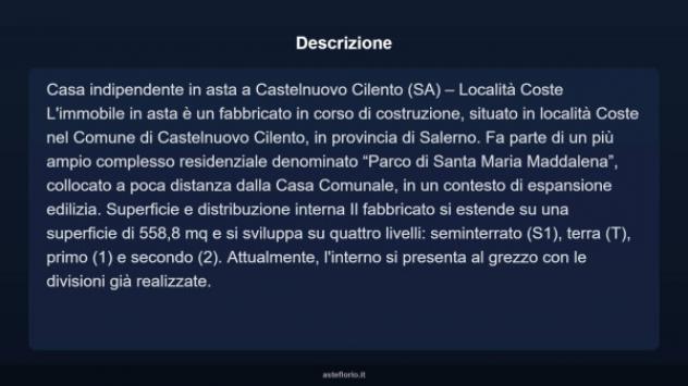 Immobile in asta di 558 m² in vendita a Castelnuovo Cilento - Foto 3