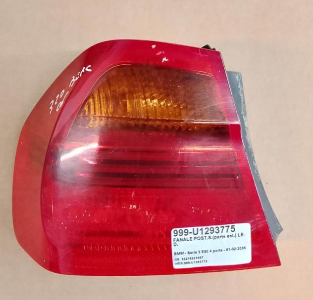 FANALE POST. SX (parte est.) LED. 999-U1293775 Parti elettriche  Fanaleria  Fanali  Fanale post. sx. BMW - SERIE 3 E90 4 PORTE - 2005  2008