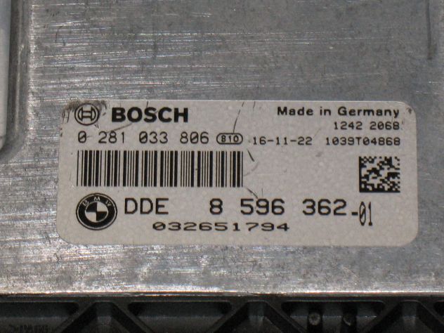 0281033806 ECU CENTRALINA BMW 0281033806 DDE8596362 8596362 EDC17C50-6.58 - Foto 2