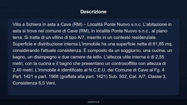 Immobile in asta di 61 m² con più di 5 locali in vendita a Cave - Foto 4