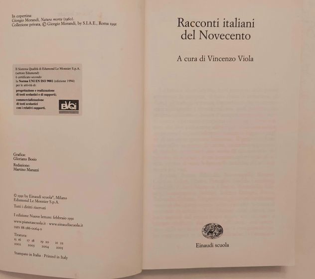 Racconti italiani del Novecento 1°Ed.Einaudi scuola, febbraio 1991 - Foto 6