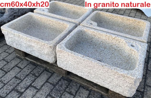 Lavello lavandino per cucina in pietra granito diorite 60cm