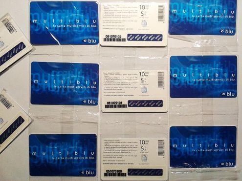 Scheda ricarica multiservizi Blu Lire 10000