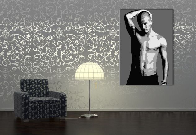 Quadro David Beckham dipinto a mano pop art