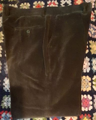 pantaloni in velluto rigato verde scuro  menchetti tg 58 - Foto 4