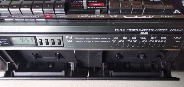 Sony CFS-W401 SoundrideR radio, doppia cassetta boombox (LEGGERE BENE ANNUNCIO) - Foto 6