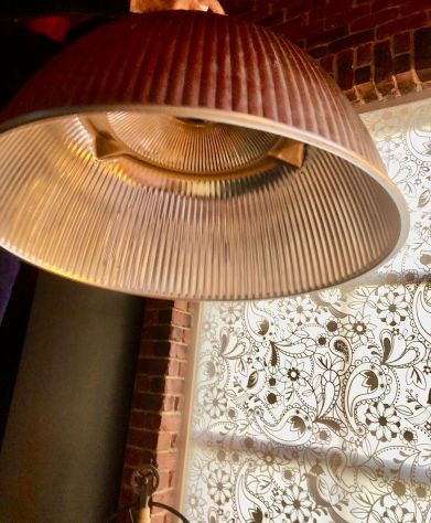 Lampadario a sospensione in alluminio epoca 1980
