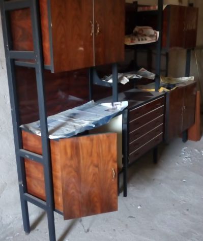 Mobile soggiorno/ tinello vintage con gambe, anni 60 - Foto 4