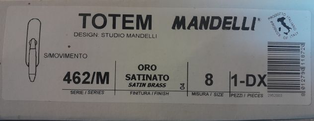 Maniglia Cremonese per finestra Mod: Totem Oro Satinato, Marca Mandelli Nuova - Foto 5