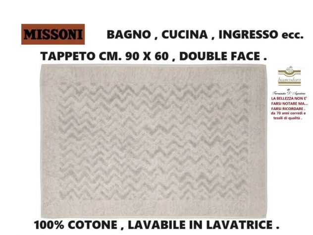 TAPPETI MISSONI CM. 90 X 60 , 100% COTONE , DOUBLE FACE . - Foto 8