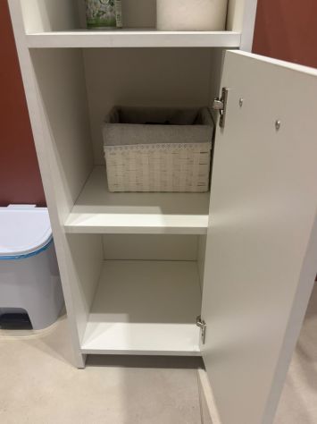 Mobiletto bagno bianco con anta e vano a giorno – Ottime condizioni