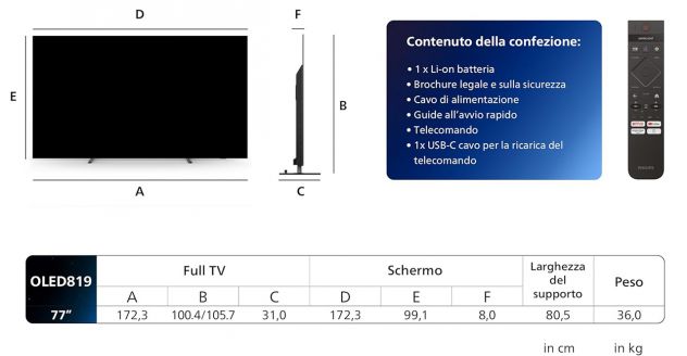 Philips Ambilight 77 pollici OLED modello 819 4K Smart TV schermo da 77 pollici - Foto 8