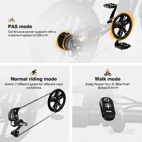 FAT BIKE HITWAY BK29S 48V DOPPIA BATTERIA NUOVO - Foto 2