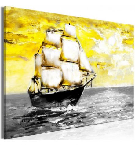 Quadro Veliero - Giallo - Cm.90x60 E 120x80 ARREDALACASA