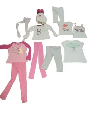 lotto vestiti bambina 5anni.12 pezzi 1 leggings rosa 1 cappello impellicciato 1