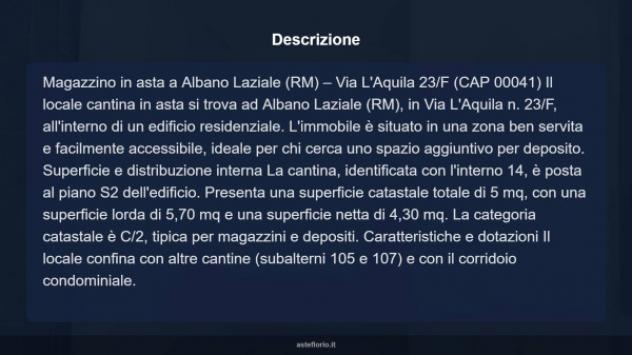 Immobile in asta di 5 m² in vendita a Albano Laziale - Foto 5