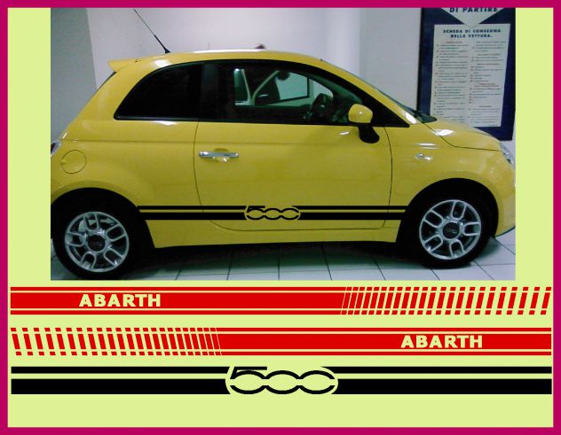 Adesivi abarth per nuova FIAT 500 ultima versione