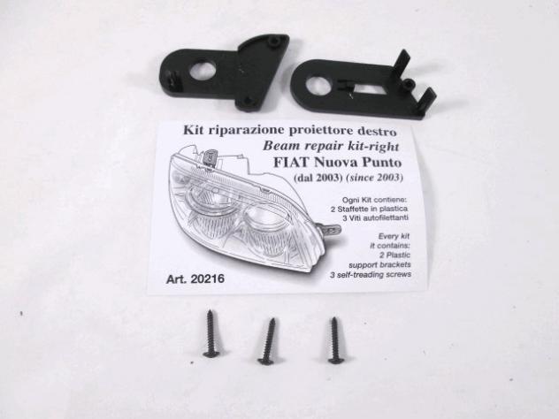 20216 STAFFA KIT RIPARAZIONE SUPPORTO FARO FANALE PROIETTORE ANTERIORE DESTRO FIAT PUNTO 1.2 B  RICAMBIO NUOVO