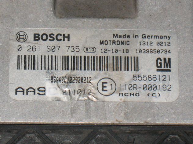 0261S07735 ECU OPEL ZAFIRA METANO ME 7.6.4 0261S07735 55586121 110R-000192 - Foto 2