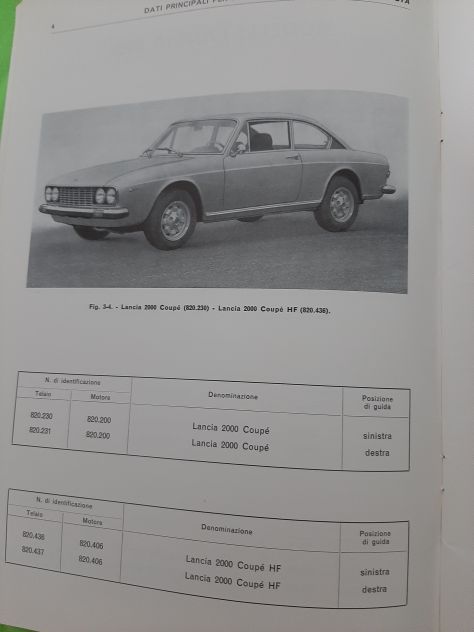 LANCIA 2000  DATI PRINCIPALI PER LE RIPARAZIONI ANNO 1972 - Foto 4