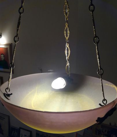 Lampadario in pate' de ver montatura in bronzo - Foto 3