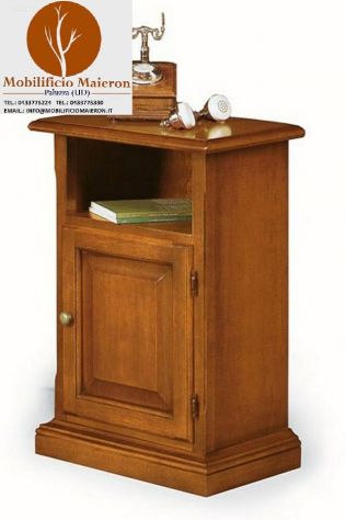 Mobili Classici Porta Telefono 1 Anta in Legno Stile Arte Povera Cod. 10407