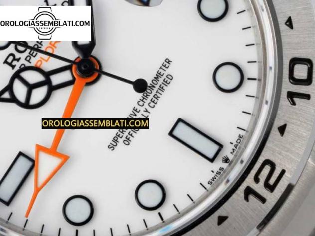 Rolex Replica EXPLORER II 42MM 216570 NERO 904L SS 1:1 BEST EDITION QUADRANTE BIANCO SUL BRACCIALE 3285 V4 - Foto 5