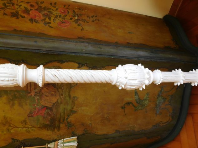 Lampada da terra antica finemente intagliata,ventola e impianto elettrico nuovi! - Foto 7