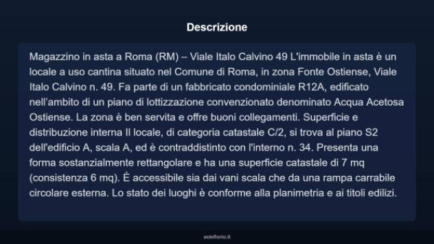 Immobile in asta di 7 m² in vendita a Roma - Foto 3