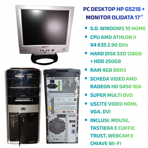 Computer desktop HP completo tutto accessoriato