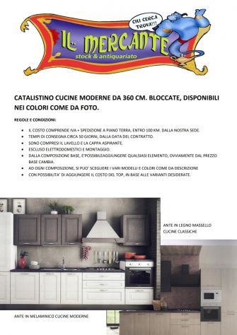 CUCINA COMPONIBILE MODELLO ITALIA CON CAPPA GINEVRA - DA 360 H. 216.