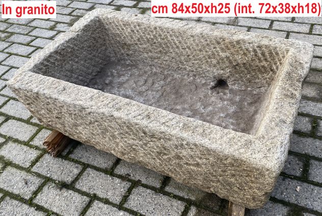 Antica vasca mangiatoia di granito - Foto 5