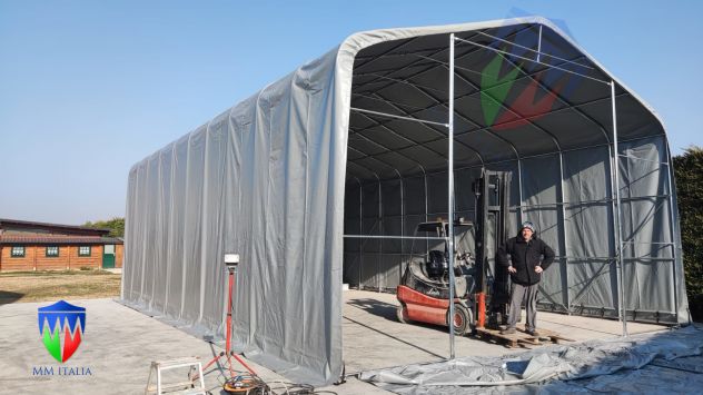Tendostruttura Industriale 8,0 x 12,0 x 5,0 Mt Pvc Ignifugo 720 gr. mq. - Foto 8