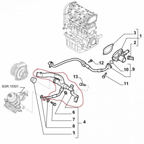 Tubo Acqua Mito - Fiat Punto 1.4 Multiair 55229151 - Foto 5