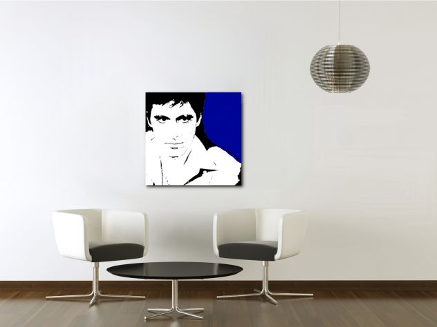 Quadro Pop Art dipinto a mano di Scarface Al Pacino