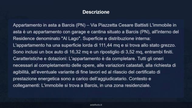 Immobile in asta di 111 m², box auto in vendita a Barcis - Foto 11