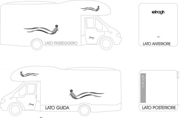 adesivi per camper elnagh prince 57 in set completo come in foto - Foto 10