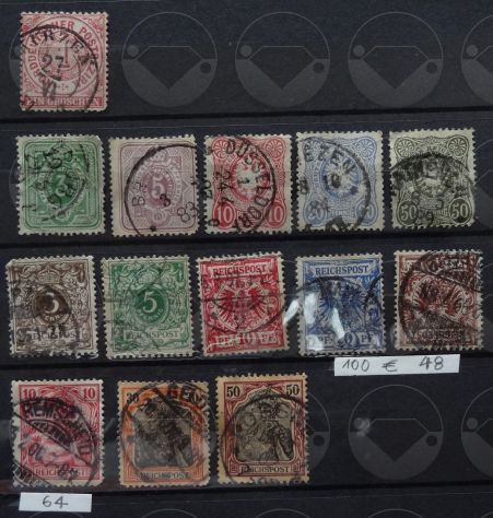 GERMANIA 1869-1919 Lotto di 51+3 francobolli