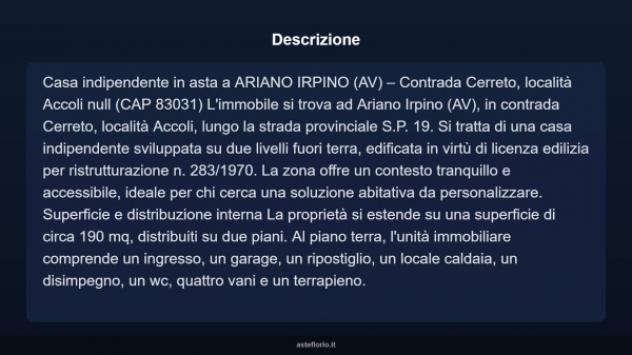 Immobile in asta di 190 m² con più di 5 locali e box auto in vendita a Ariano Irpino - Foto 6