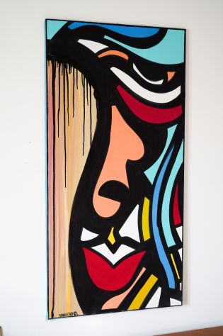 Quadro Pop Art moderno dipinto a mano