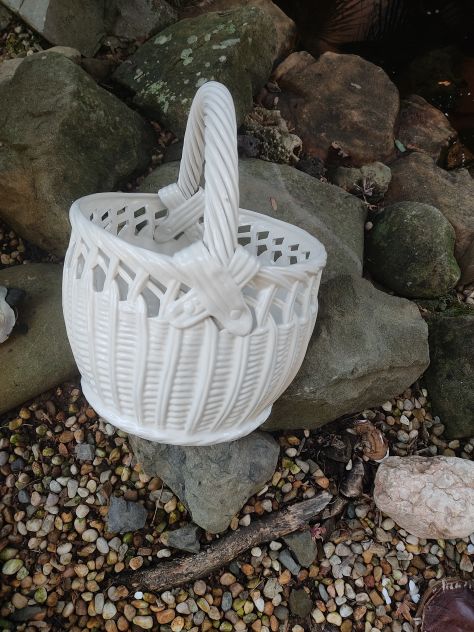 Vaso in Ceramica Bianca a Forma di cestello - Foto 5